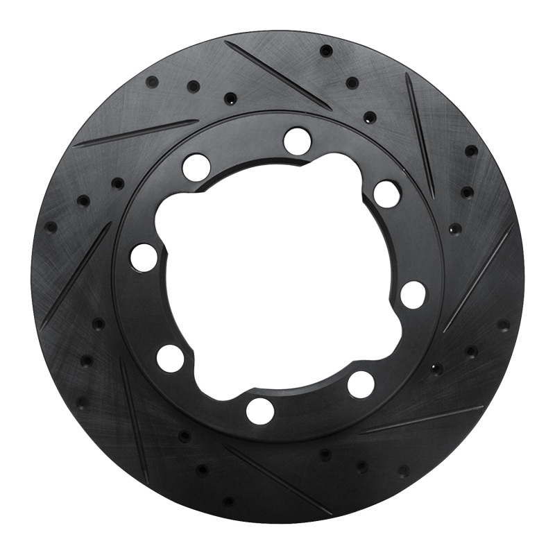 Chevrolet Suburban Brake Rotor (1) - Front Right - R1 Concepts - Drilled & Slotted - Black - `88-`00